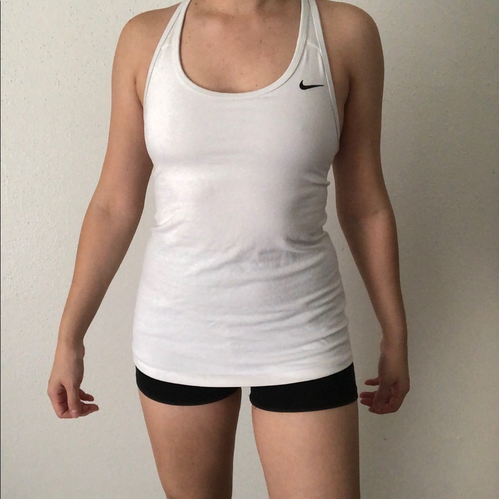 Nike Dri Fit White Shirt Sz Xs